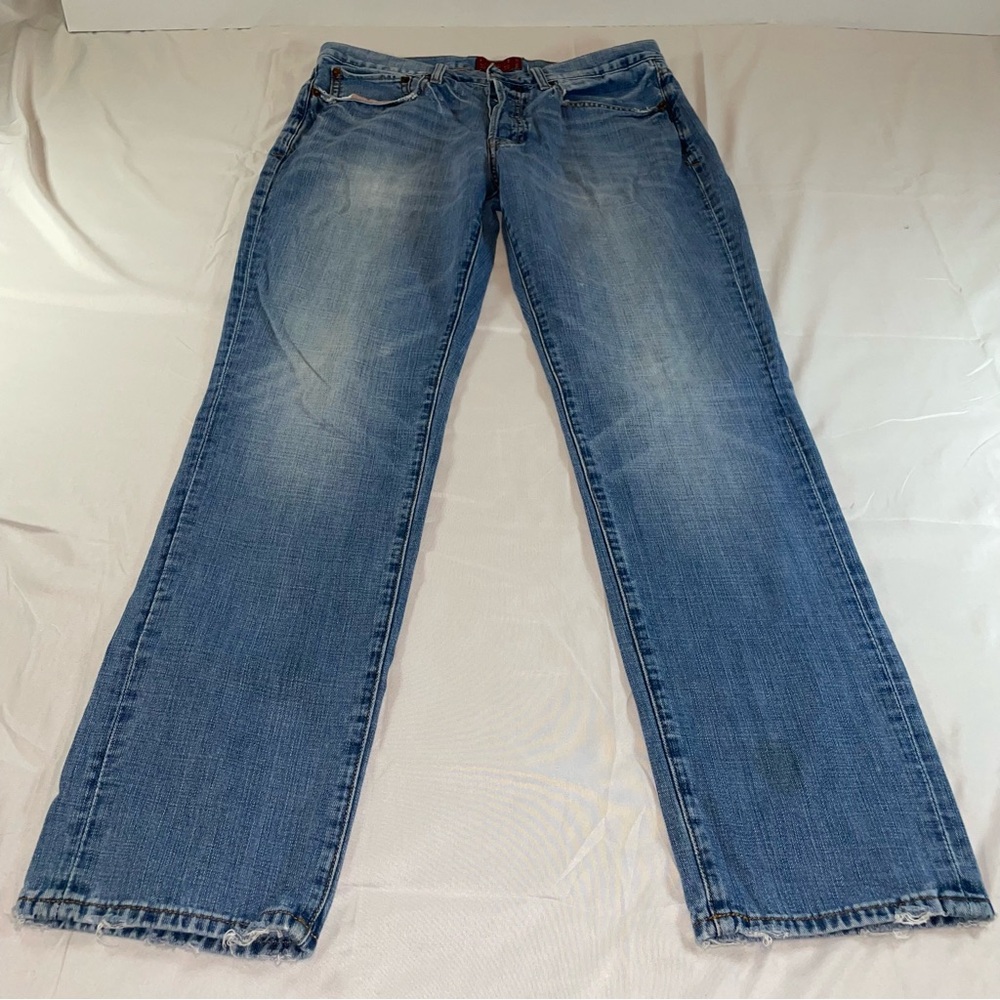 Lucky Brand 121 Heritage Slim Mens Blue Distressed Denim Jeans Medium Wash